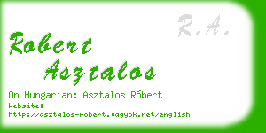 robert asztalos business card